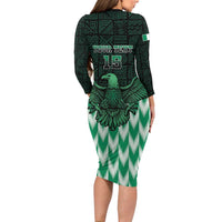 Custom Nigeria Football Family Matching Long Sleeve Bodycon Dress and Hawaiian Shirt Go Super Eagles Sporty Style - Wonder Print Shop