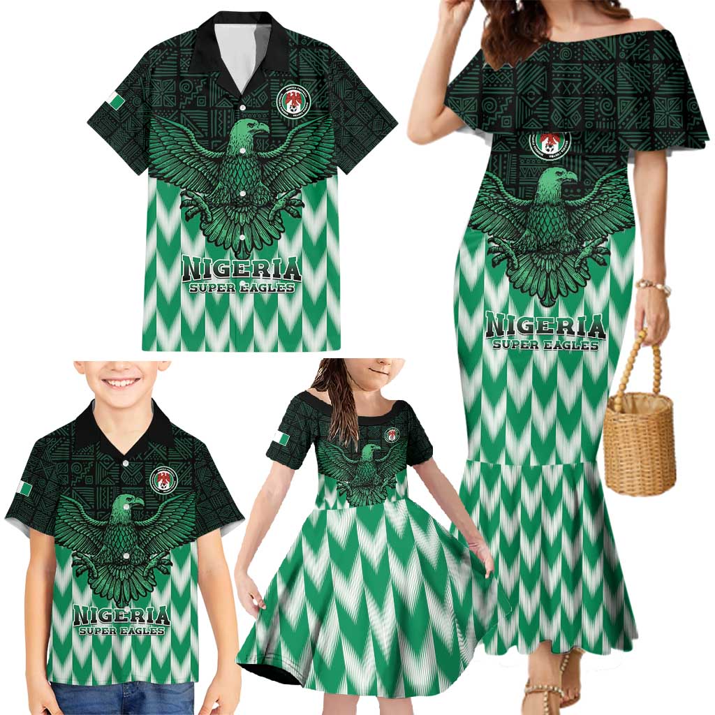Custom Nigeria Football Family Matching Mermaid Dress and Hawaiian Shirt Go Super Eagles Sporty Style - Wonder Print Shop