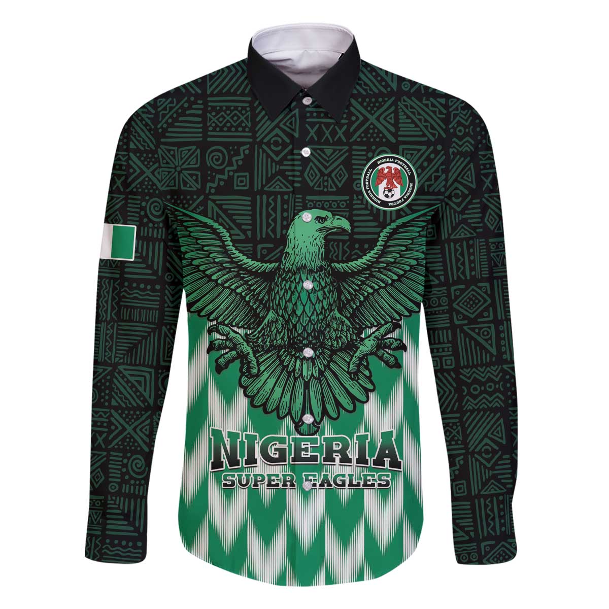 Custom Nigeria Football Family Matching Off The Shoulder Long Sleeve Dress and Hawaiian Shirt Go Super Eagles Sporty Style - Wonder Print Shop
