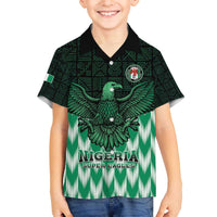 Custom Nigeria Football Family Matching Off The Shoulder Long Sleeve Dress and Hawaiian Shirt Go Super Eagles Sporty Style - Wonder Print Shop
