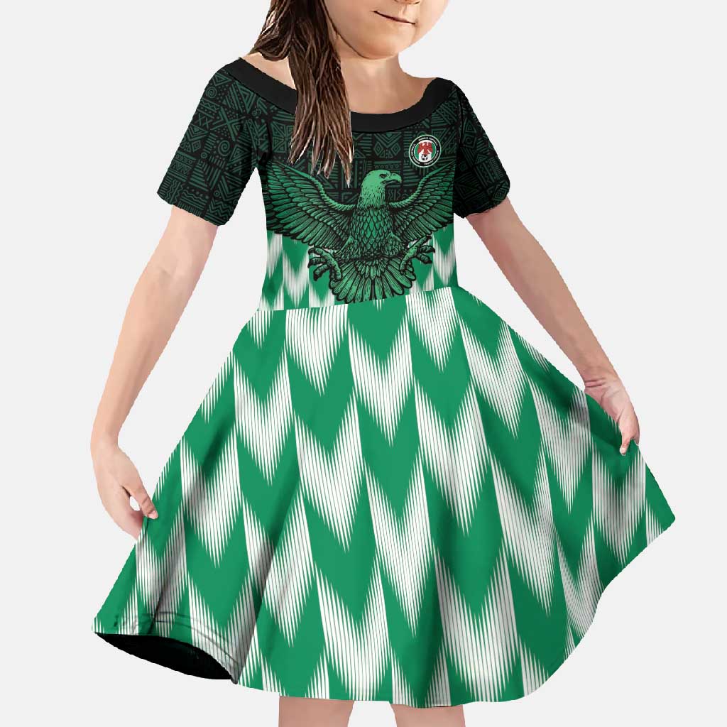 Custom Nigeria Football Family Matching Off Shoulder Maxi Dress and Hawaiian Shirt Go Super Eagles Sporty Style - Wonder Print Shop