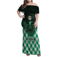 Custom Nigeria Football Family Matching Off Shoulder Maxi Dress and Hawaiian Shirt Go Super Eagles Sporty Style - Wonder Print Shop