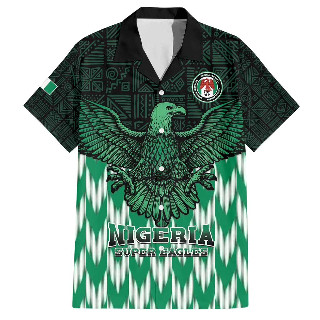 Custom Nigeria Football Family Matching Off Shoulder Short Dress and Hawaiian Shirt Go Super Eagles Sporty Style - Wonder Print Shop