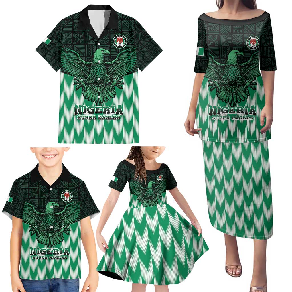 Custom Nigeria Football Family Matching Puletasi and Hawaiian Shirt Go Super Eagles Sporty Style - Wonder Print Shop