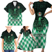Custom Nigeria Football Family Matching Short Sleeve Bodycon Dress and Hawaiian Shirt Go Super Eagles Sporty Style - Wonder Print Shop