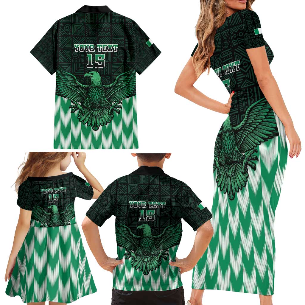 Custom Nigeria Football Family Matching Short Sleeve Bodycon Dress and Hawaiian Shirt Go Super Eagles Sporty Style - Wonder Print Shop