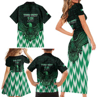 Custom Nigeria Football Family Matching Short Sleeve Bodycon Dress and Hawaiian Shirt Go Super Eagles Sporty Style - Wonder Print Shop