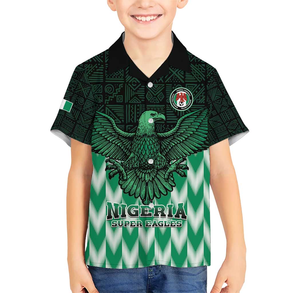 Custom Nigeria Football Family Matching Short Sleeve Bodycon Dress and Hawaiian Shirt Go Super Eagles Sporty Style - Wonder Print Shop