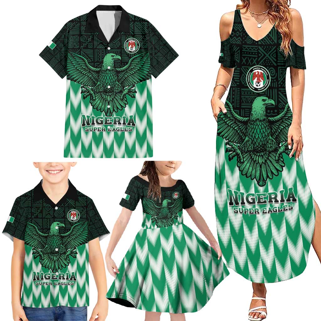 Custom Nigeria Football Family Matching Summer Maxi Dress and Hawaiian Shirt Go Super Eagles Sporty Style - Wonder Print Shop