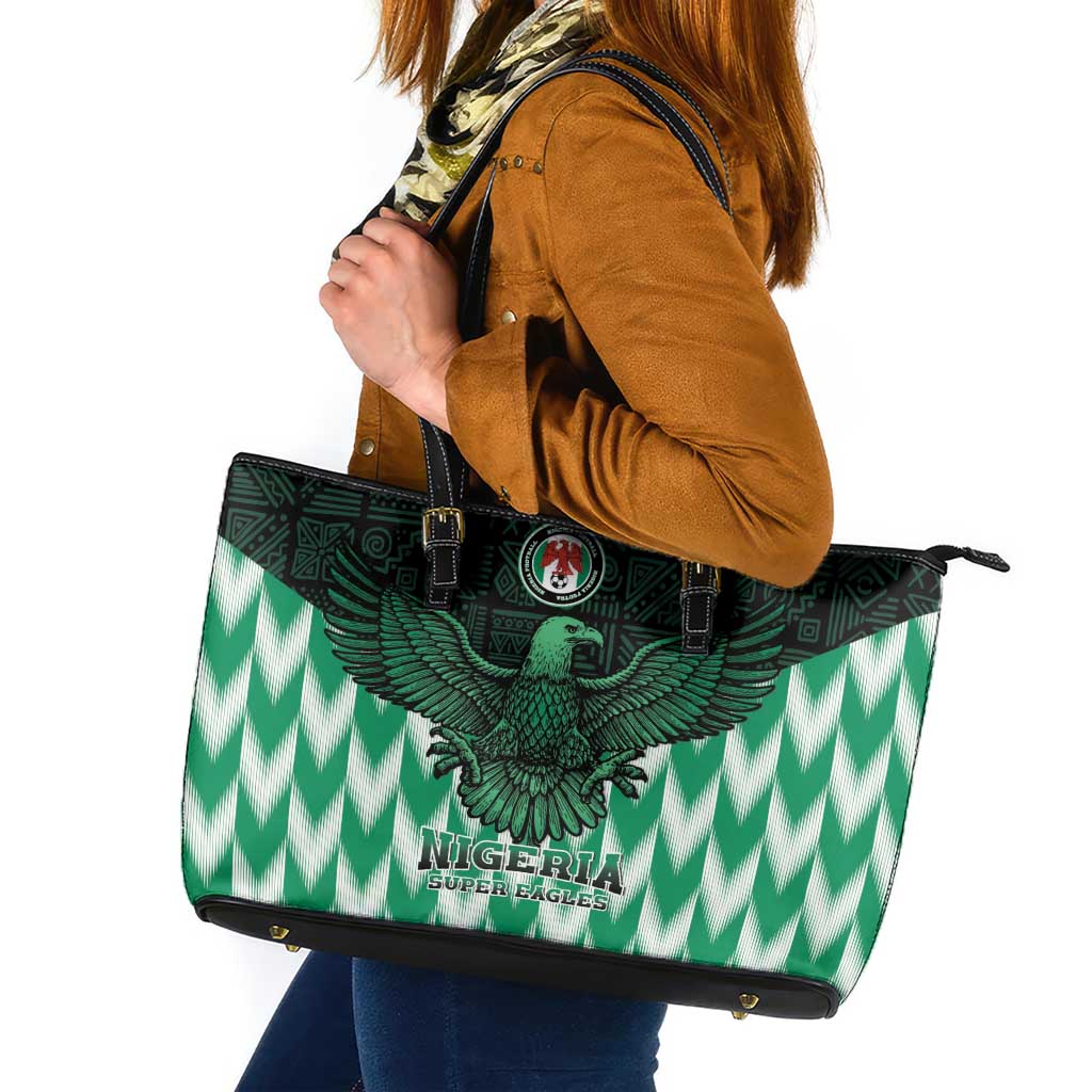 Nigeria Football Leather Tote Bag Go Super Eagles Sporty Style - Wonder Print Shop