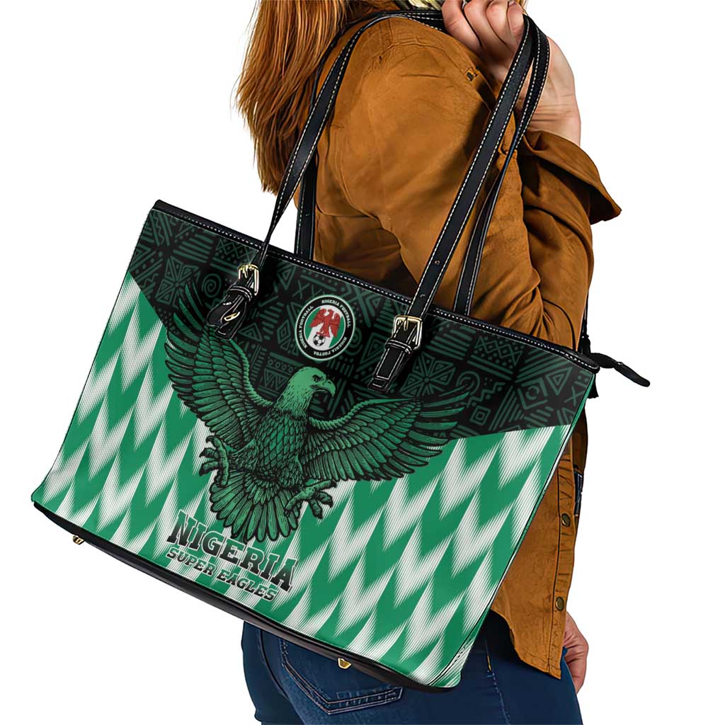 Nigeria Football Leather Tote Bag Go Super Eagles Sporty Style - Wonder Print Shop