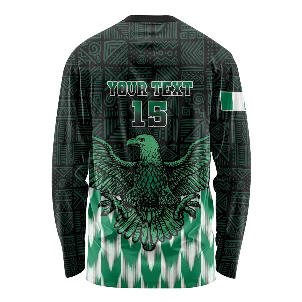 Custom Nigeria Football Long Sleeve Shirt Go Super Eagles Sporty Style - Wonder Print Shop