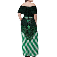 Custom Nigeria Football Off Shoulder Maxi Dress Go Super Eagles Sporty Style - Wonder Print Shop
