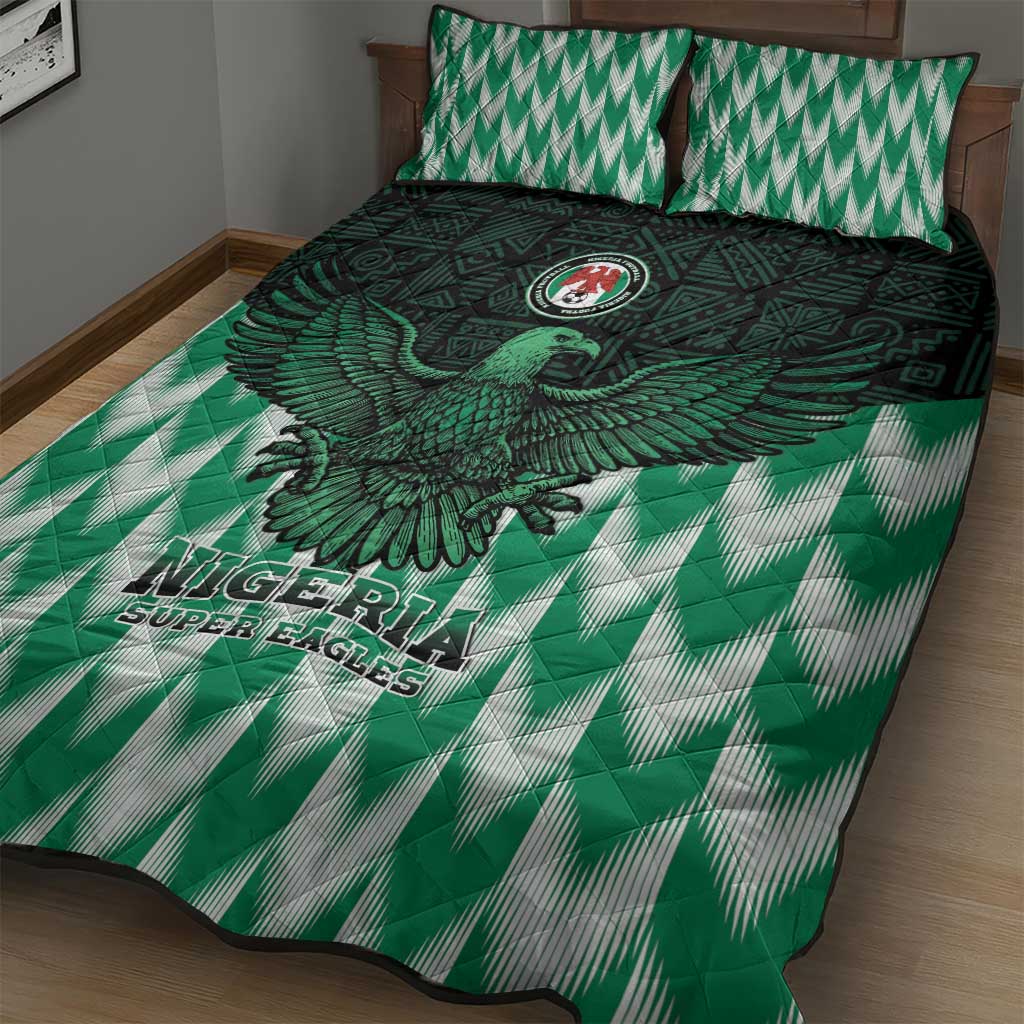 Nigeria Football Quilt Bed Set Go Super Eagles Sporty Style - Wonder Print Shop