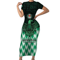 Custom Nigeria Football Short Sleeve Bodycon Dress Go Super Eagles Sporty Style - Wonder Print Shop