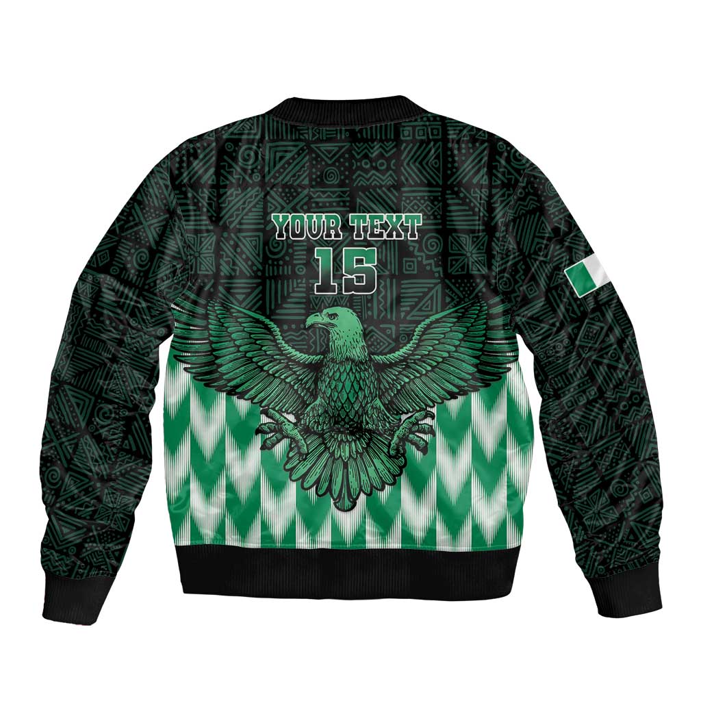 Custom Nigeria Football Sleeve Zip Bomber Jacket Go Super Eagles Sporty Style - Wonder Print Shop