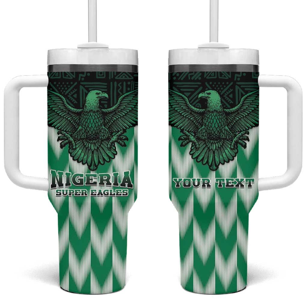 Custom Nigeria Football Tumbler With Handle Go Super Eagles Sporty Style - Wonder Print Shop