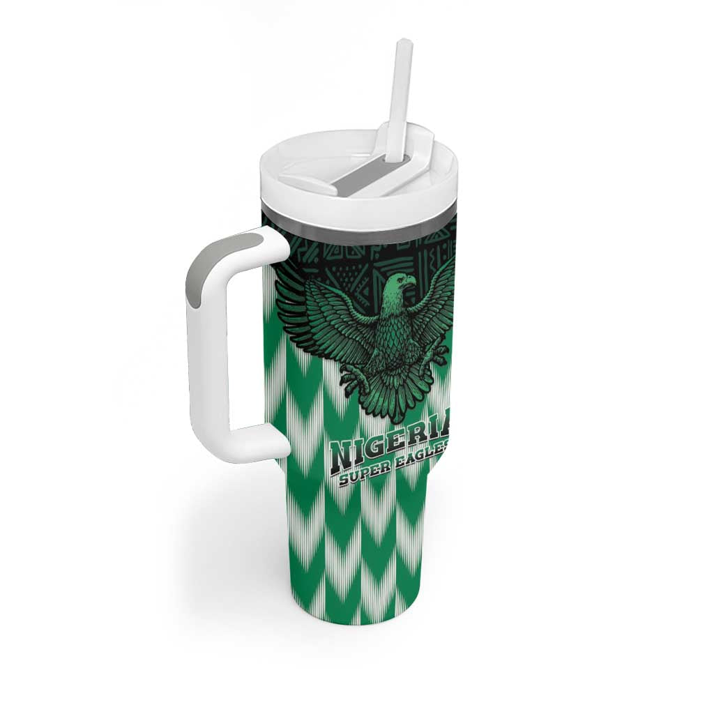 Custom Nigeria Football Tumbler With Handle Go Super Eagles Sporty Style - Wonder Print Shop