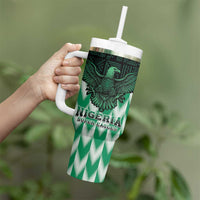 Custom Nigeria Football Tumbler With Handle Go Super Eagles Sporty Style - Wonder Print Shop