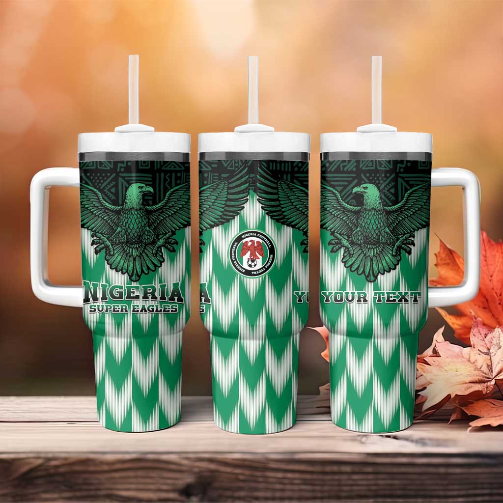 Custom Nigeria Football Tumbler With Handle Go Super Eagles Sporty Style - Wonder Print Shop