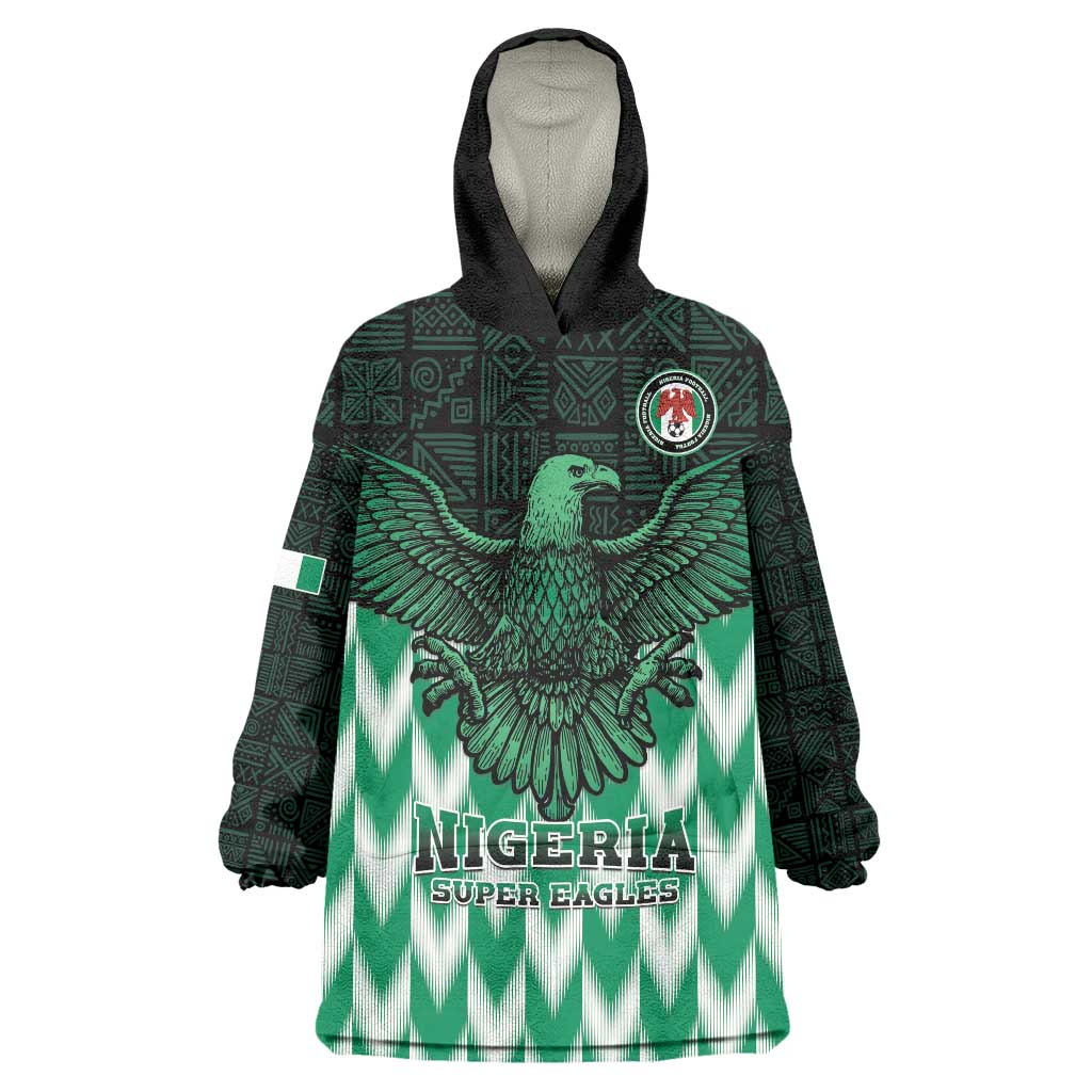 Custom Nigeria Football Wearable Blanket Hoodie Go Super Eagles Sporty Style - Wonder Print Shop