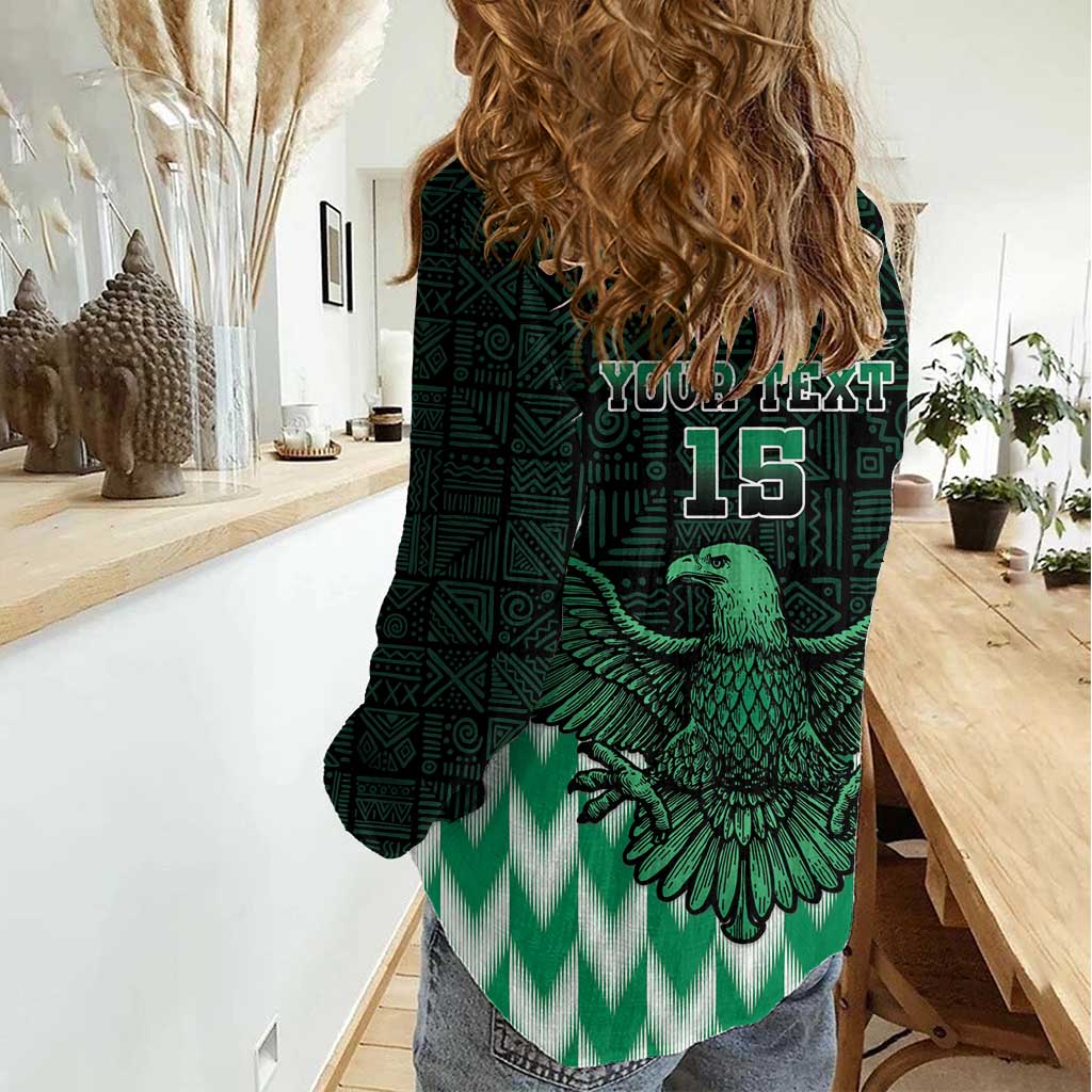 Custom Nigeria Football Women Casual Shirt Go Super Eagles Sporty Style - Wonder Print Shop