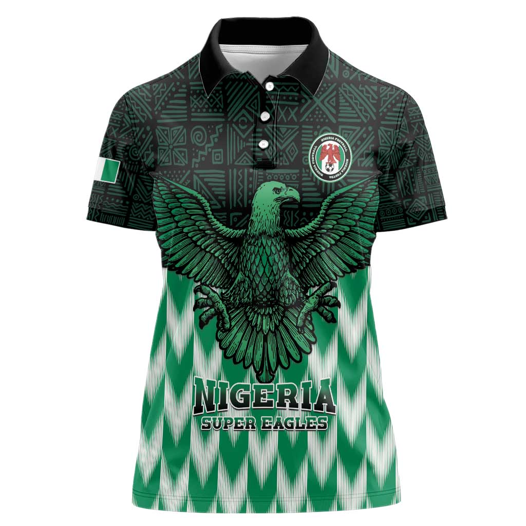 Custom Nigeria Football Women Polo Shirt Go Super Eagles Sporty Style - Wonder Print Shop