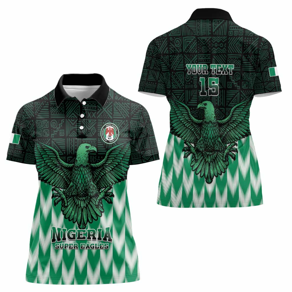 Custom Nigeria Football Women Polo Shirt Go Super Eagles Sporty Style - Wonder Print Shop