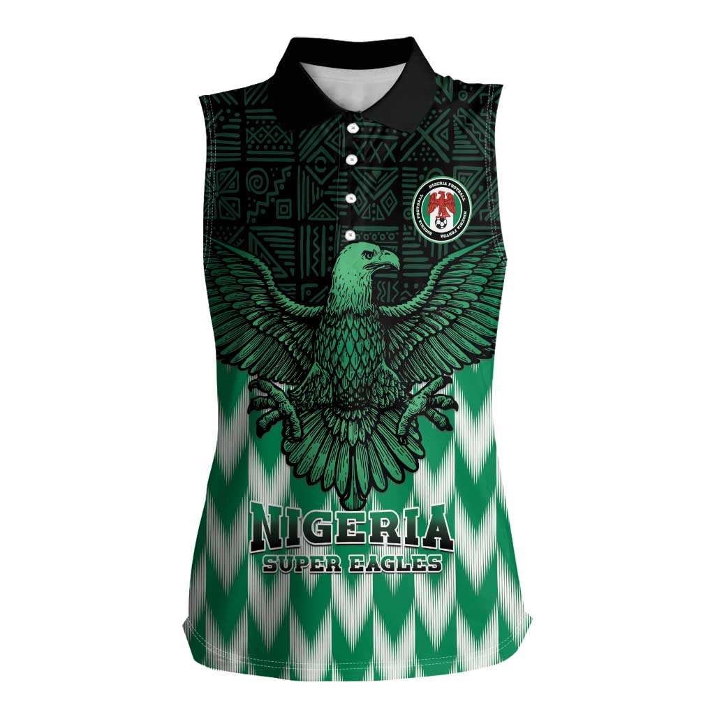 Custom Nigeria Football Women Sleeveless Polo Shirt Go Super Eagles Sporty Style - Wonder Print Shop