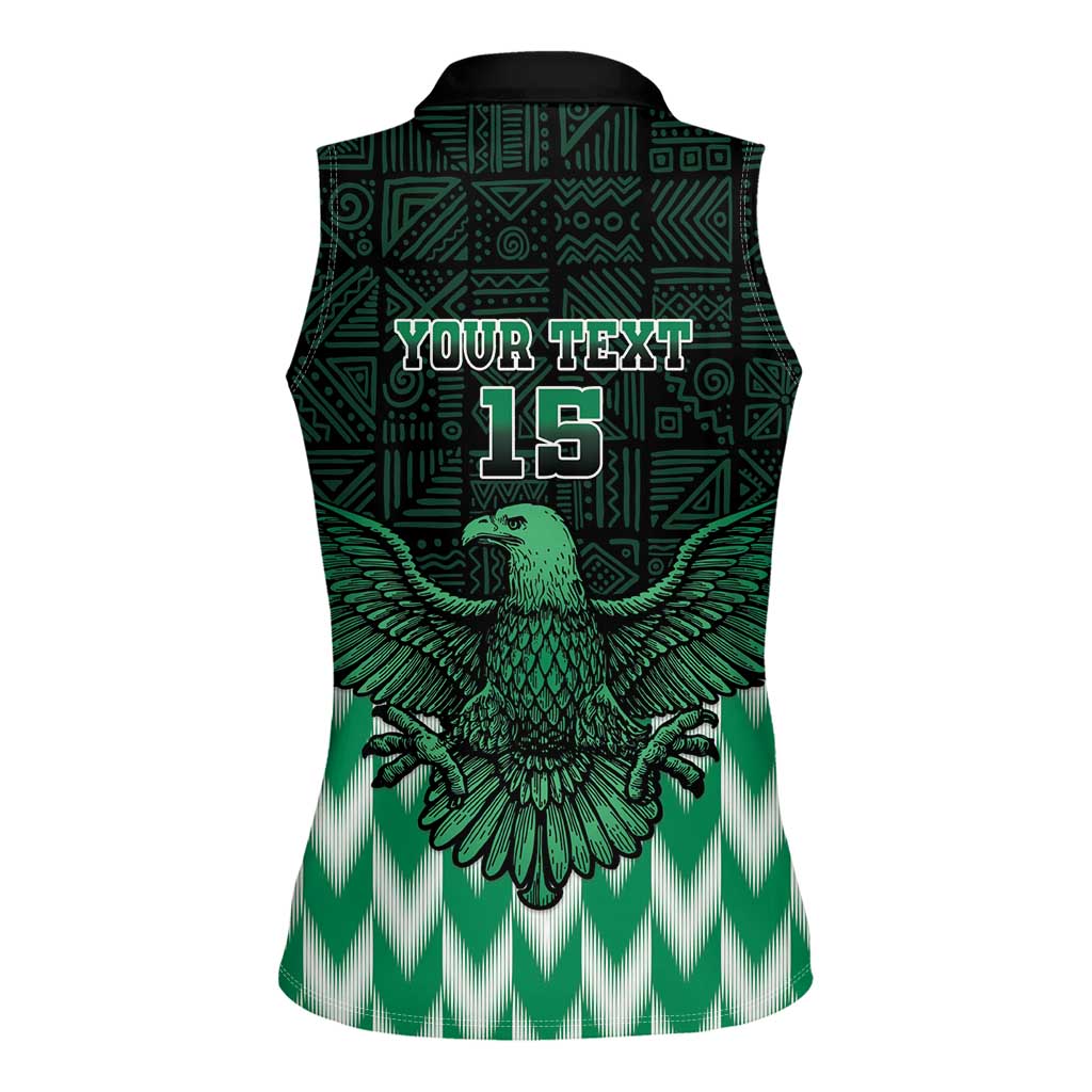 Custom Nigeria Football Women Sleeveless Polo Shirt Go Super Eagles Sporty Style - Wonder Print Shop