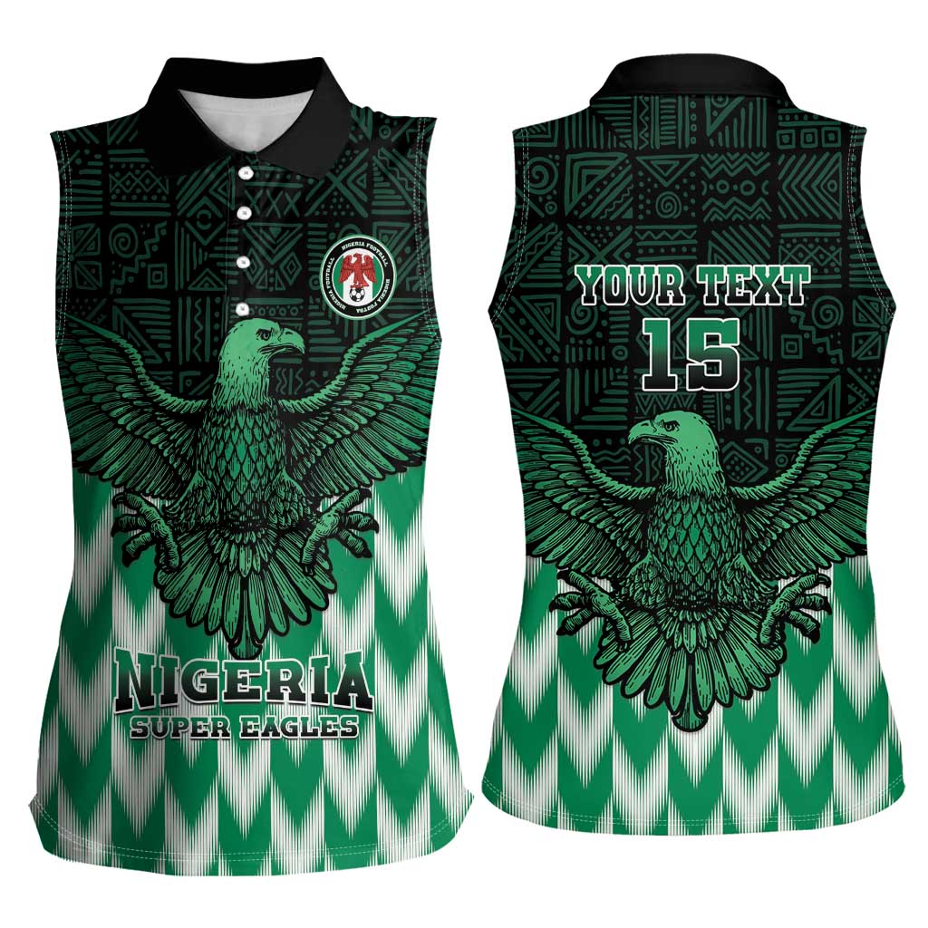 Custom Nigeria Football Women Sleeveless Polo Shirt Go Super Eagles Sporty Style - Wonder Print Shop