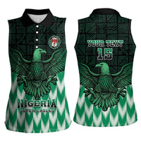 Custom Nigeria Football Women Sleeveless Polo Shirt Go Super Eagles Sporty Style - Wonder Print Shop