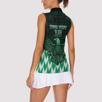 Custom Nigeria Football Women Sleeveless Polo Shirt Go Super Eagles Sporty Style - Wonder Print Shop