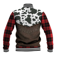 Cowboy Vest Costume Baseball Jacket Black Red Plaid Pattern - Wonder Print Shop