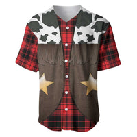 Cowboy Vest Costume Baseball Jersey Black Red Plaid Pattern - Wonder Print Shop