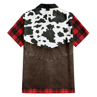 Cowboy Vest Costume Hawaiian Shirt Black Red Plaid Pattern - Wonder Print Shop