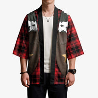 Cowboy Vest Costume Kimono Black Red Plaid Pattern - Wonder Print Shop