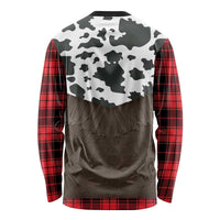 Cowboy Vest Costume Long Sleeve Shirt Black Red Plaid Pattern - Wonder Print Shop