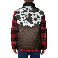 Cowboy Vest Costume Padded Jacket Black Red Plaid Pattern - Wonder Print Shop