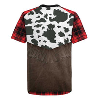 Cowboy Vest Costume Rugby Jersey Black Red Plaid Pattern - Wonder Print Shop