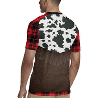 Cowboy Vest Costume Rugby Jersey Black Red Plaid Pattern - Wonder Print Shop