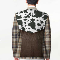 Cowboy Vest Costume Blazer Brown Beige Plaid Pattern - Wonder Print Shop