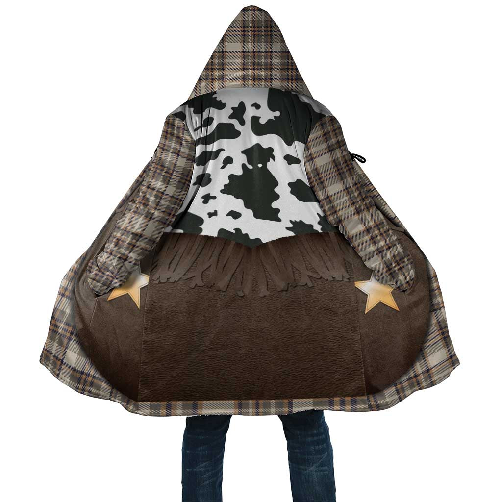 Cowboy Vest Costume Cloak Brown Beige Plaid Pattern - Wonder Print Shop