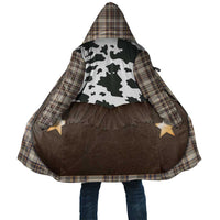 Cowboy Vest Costume Cloak Brown Beige Plaid Pattern - Wonder Print Shop