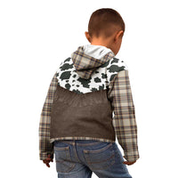 Cowboy Vest Costume Kid Hoodie Brown Beige Plaid Pattern - Wonder Print Shop