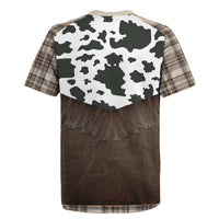 Cowboy Vest Costume Rugby Jersey Brown Beige Plaid Pattern - Wonder Print Shop