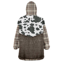 Cowboy Vest Costume Wearable Blanket Hoodie Brown Beige Plaid Pattern - Wonder Print Shop