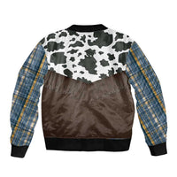 Cowboy Vest Costume Bomber Jacket Blue Yellow Plaid Pattern - Wonder Print Shop