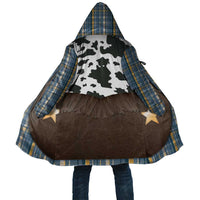 Cowboy Vest Costume Cloak Blue Yellow Plaid Pattern - Wonder Print Shop