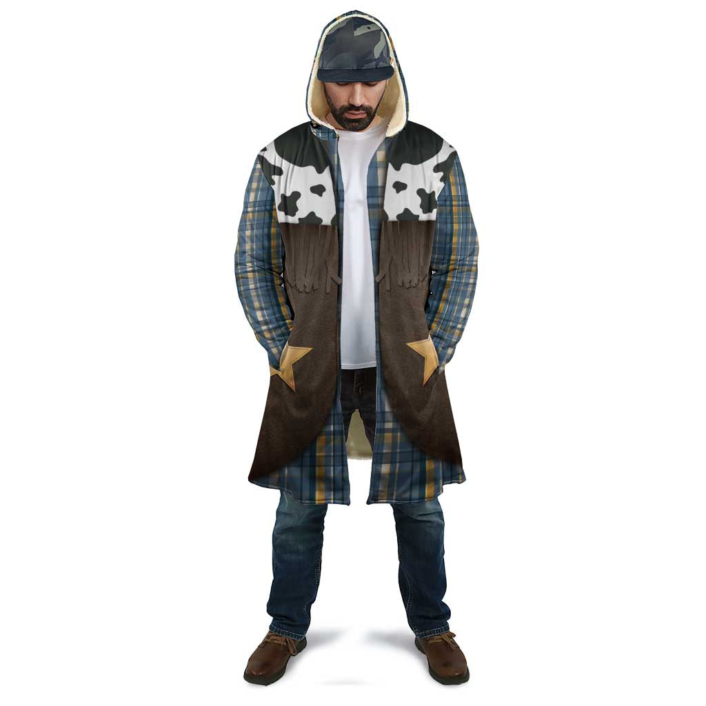 Cowboy Vest Costume Cloak Blue Yellow Plaid Pattern - Wonder Print Shop